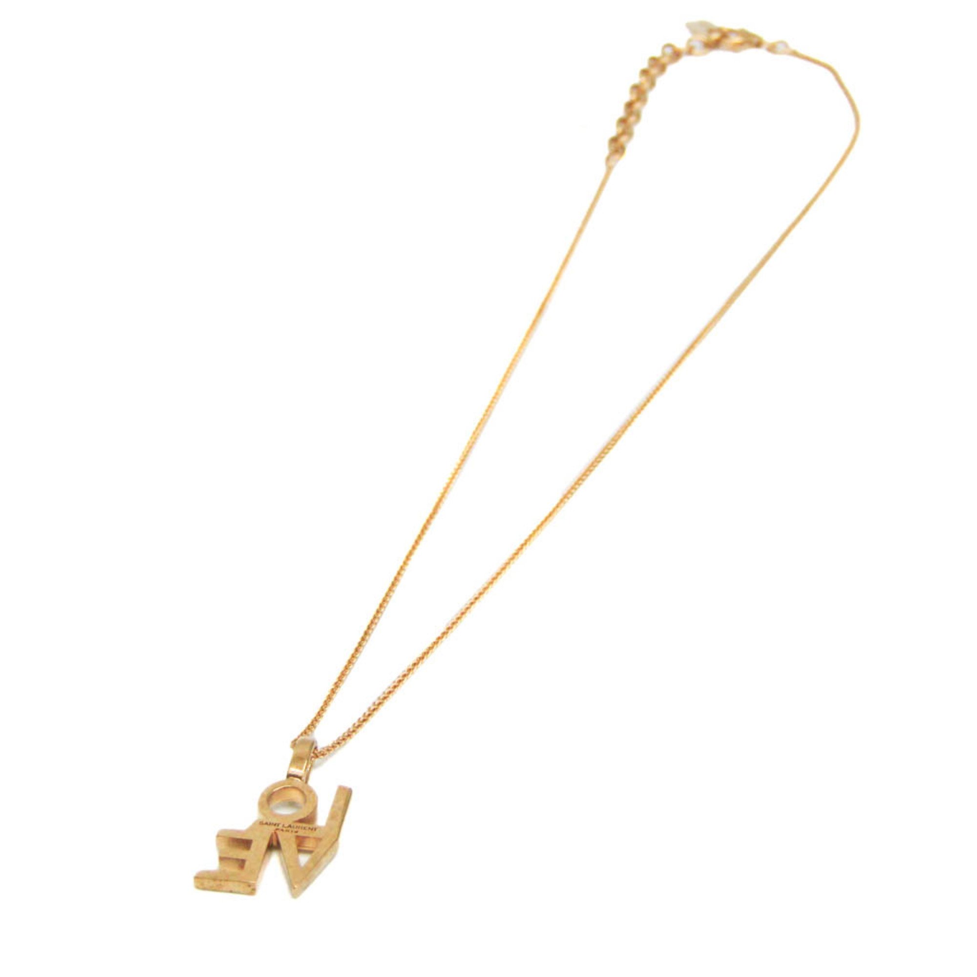 Yves Saint Laurent LOVE 669087 Gold Plating No Stone Women's Casual Pendant Necklace (Gold)