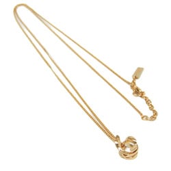 Yves Saint Laurent YSL Logo Gold Plating No Stone Women's Casual Pendant Necklace (Gold)