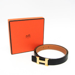 Hermes Constance H-belt Women's Leather Standard Belt Black,Gold 70