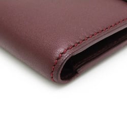 Cartier Cabochon Pass Case L3000580 Women,Men  Calfskin Bill Wallet (tri-fold) Bordeaux