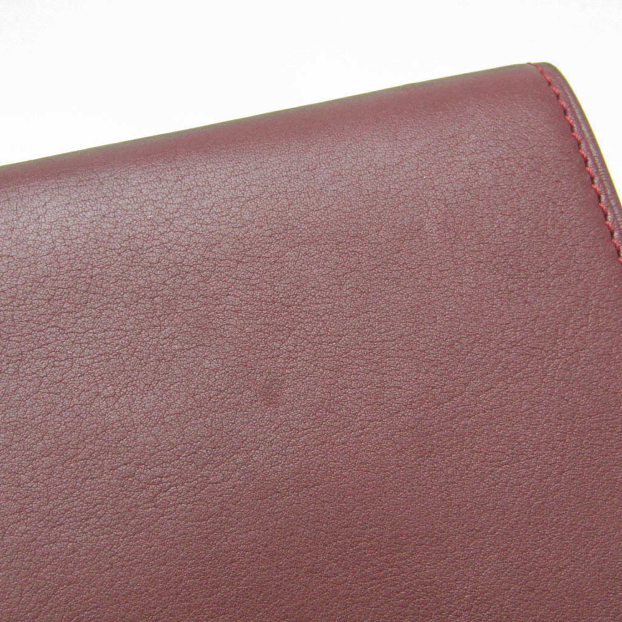 Cartier Cabochon Pass Case L3000580 Women,Men  Calfskin Bill Wallet (tri-fold) Bordeaux