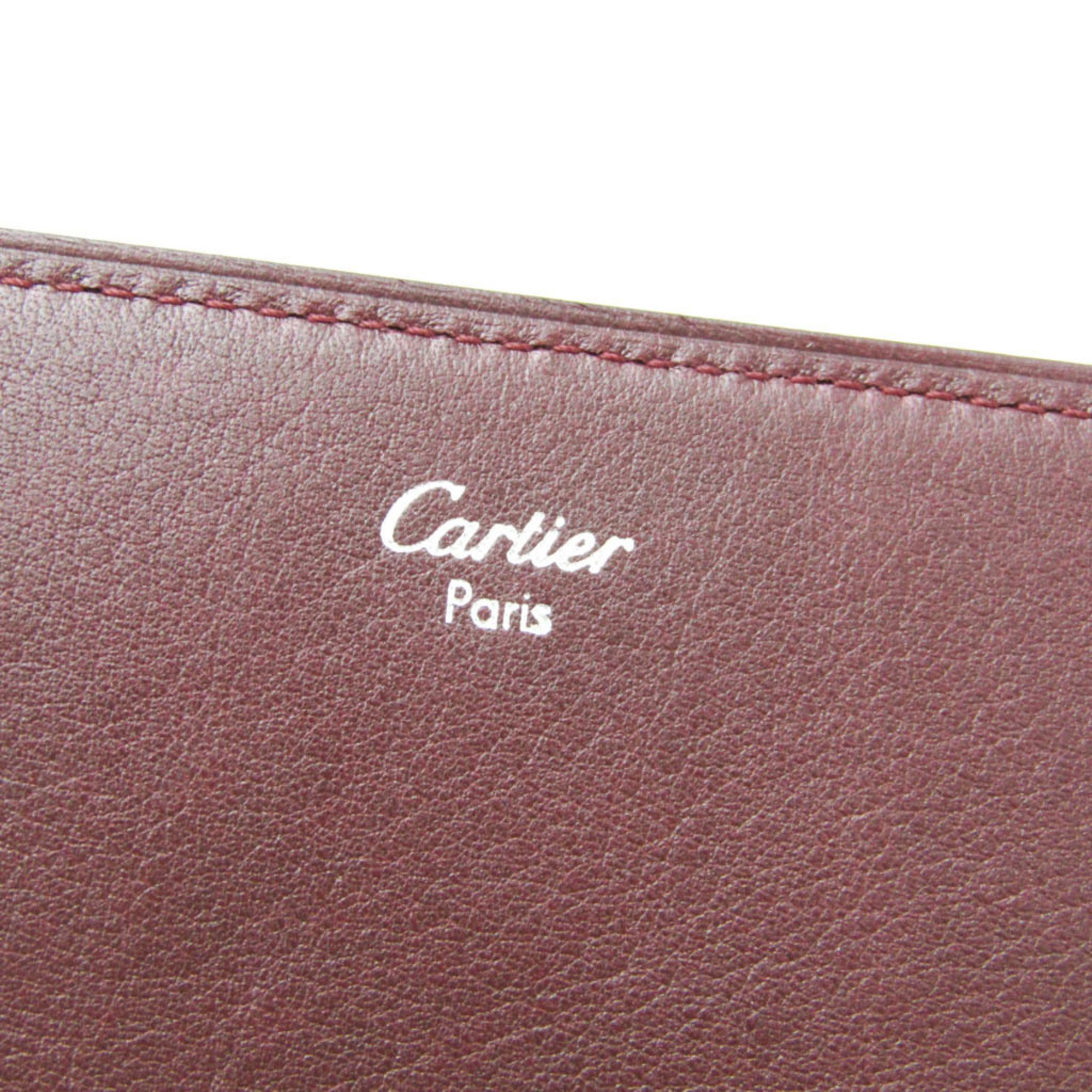 Cartier Cabochon Pass Case L3000580 Women,Men  Calfskin Bill Wallet (tri-fold) Bordeaux