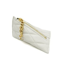 Saint Laurent Quilting 669925 Women's Leather Coin Purse/coin Case Off-white