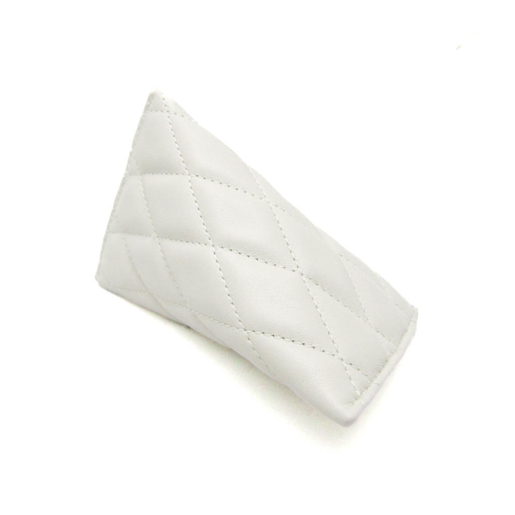 Saint Laurent Quilting 669925 Women's Leather Coin Purse/coin Case Off-white