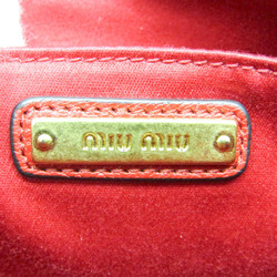 Miu Miu MADRAS 5BH116 Women's Leather Shoulder Bag Red Color