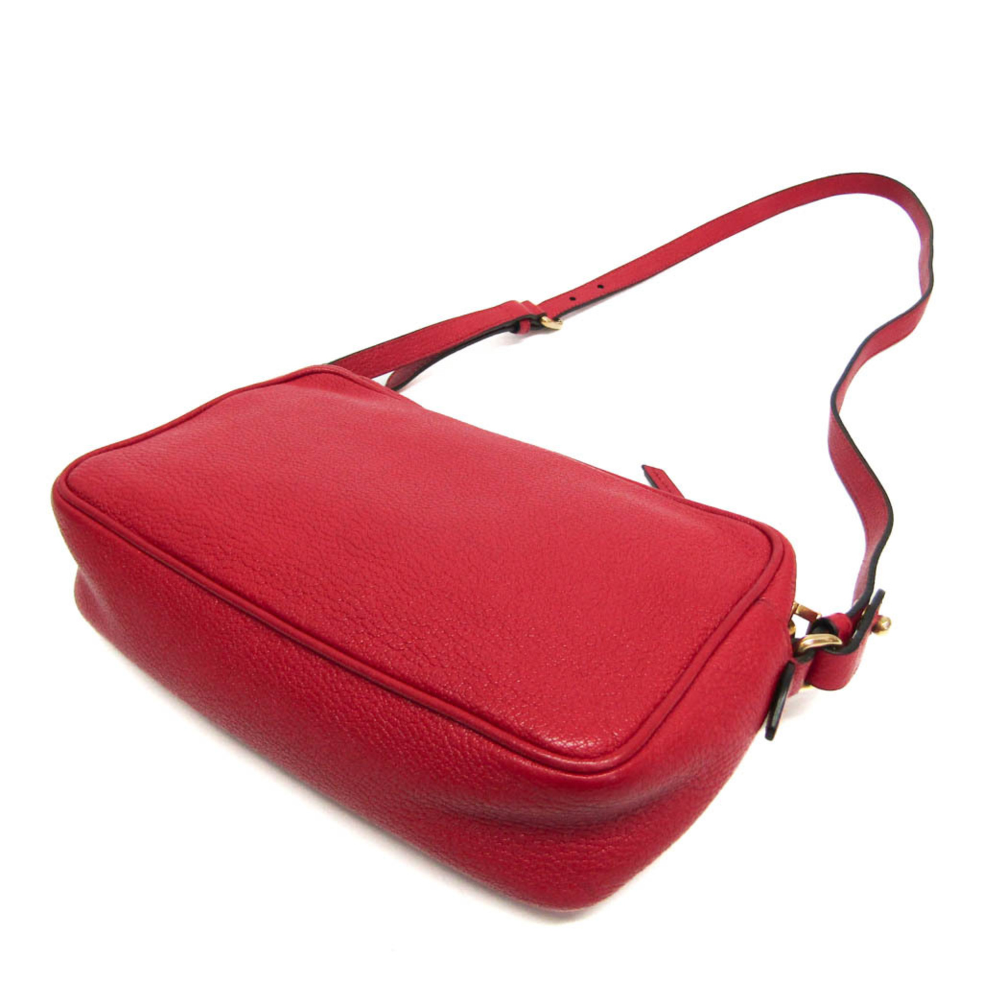 Miu Miu MADRAS 5BH116 Women's Leather Shoulder Bag Red Color