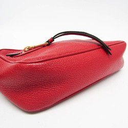 Miu Miu MADRAS 5BH116 Women's Leather Shoulder Bag Red Color