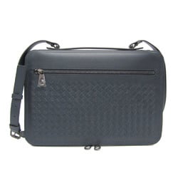 Bottega Veneta Intrecciato 536287 Men's Leather Briefcase,Shoulder Bag Navy