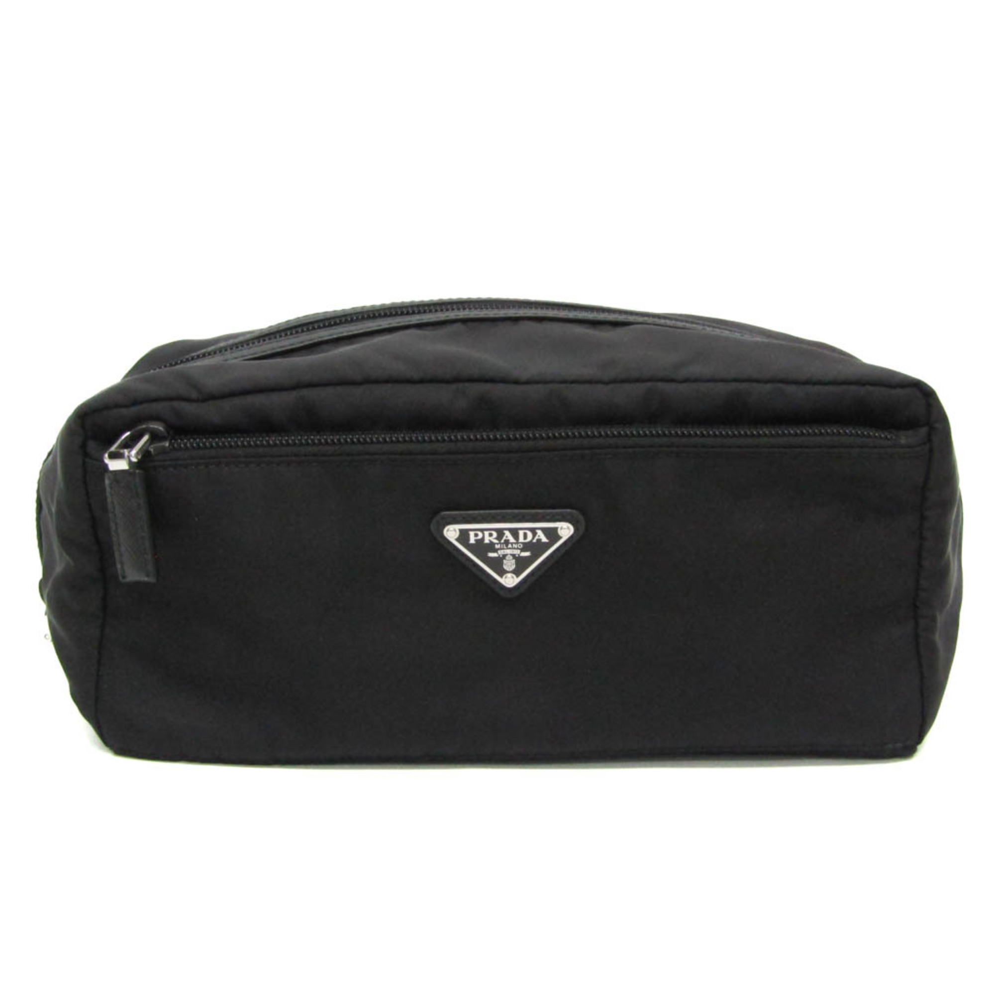 Prada Women,Men Leather,Tessuto Clutch Bag Nero