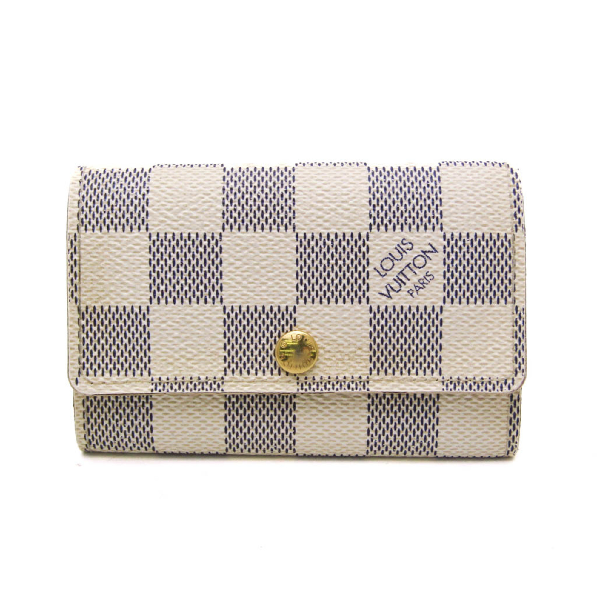 Louis Vuitton Damier Azur 6 Key Holder N61745 Women,Men Damier Azur Key Case Damier Azur