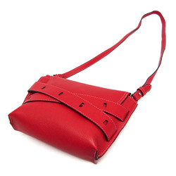 J&M Davidson THE BELT POUCH 1813N 7471T 8140 Women's Leather Shoulder Bag Red Color