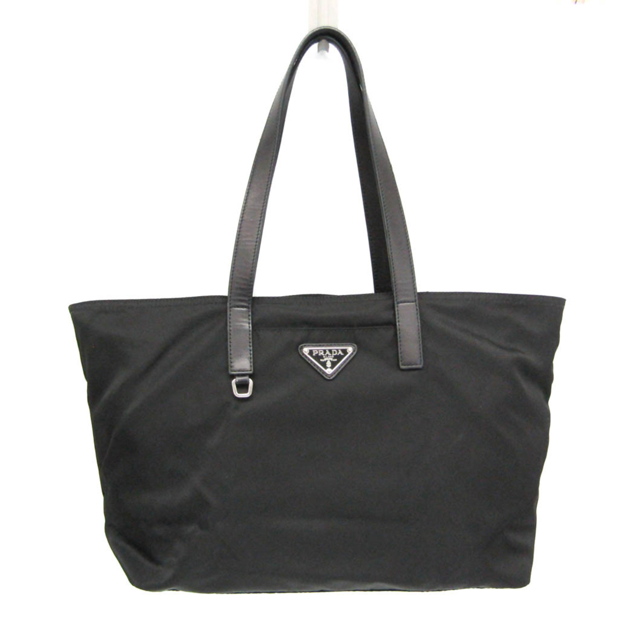 Prada Women's Nylon,Leather Tote Bag Black