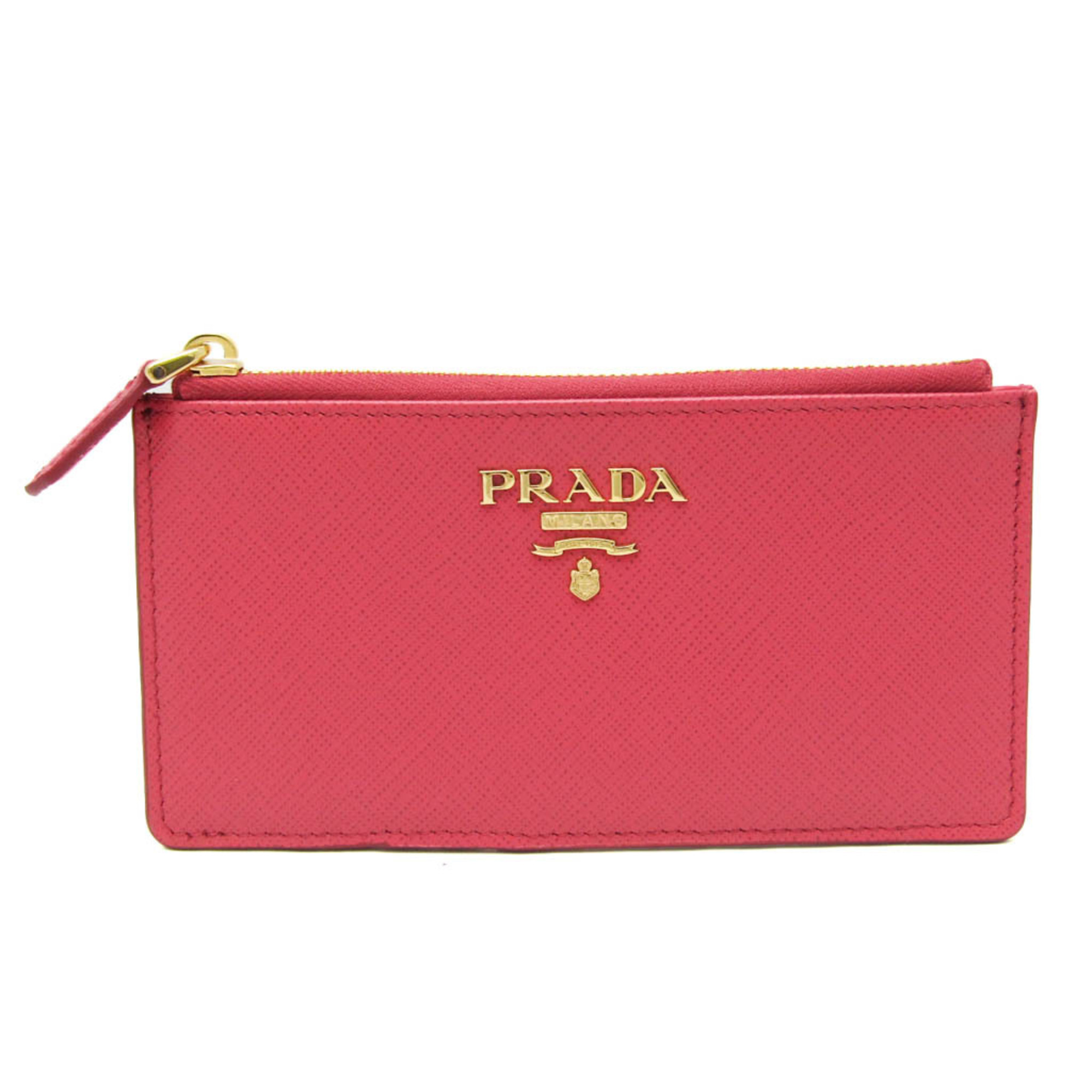 Prada Fragment Case 1MC054 Saffiano Metal Card Case Peonia