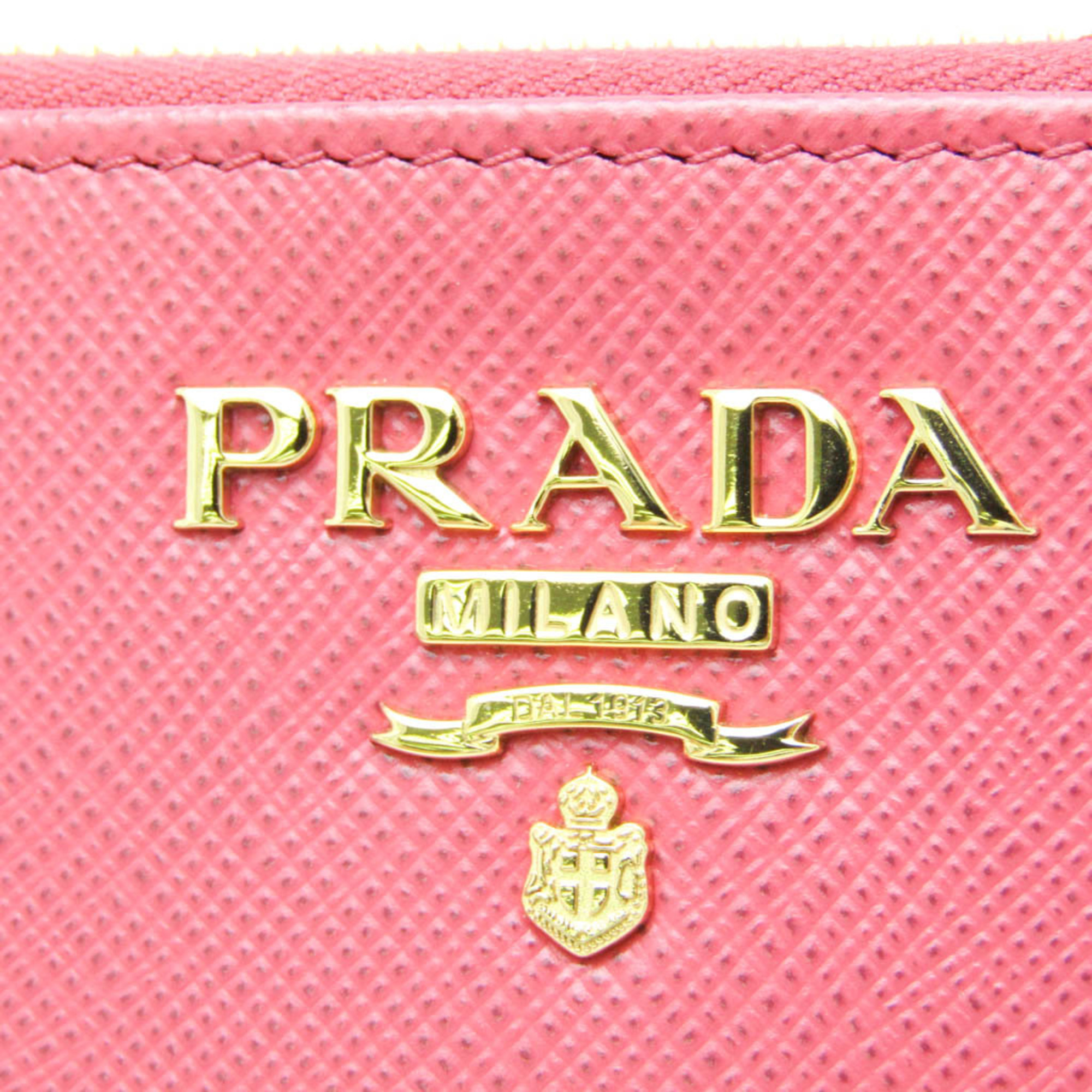 Prada Fragment Case 1MC054 Saffiano Metal Card Case Peonia