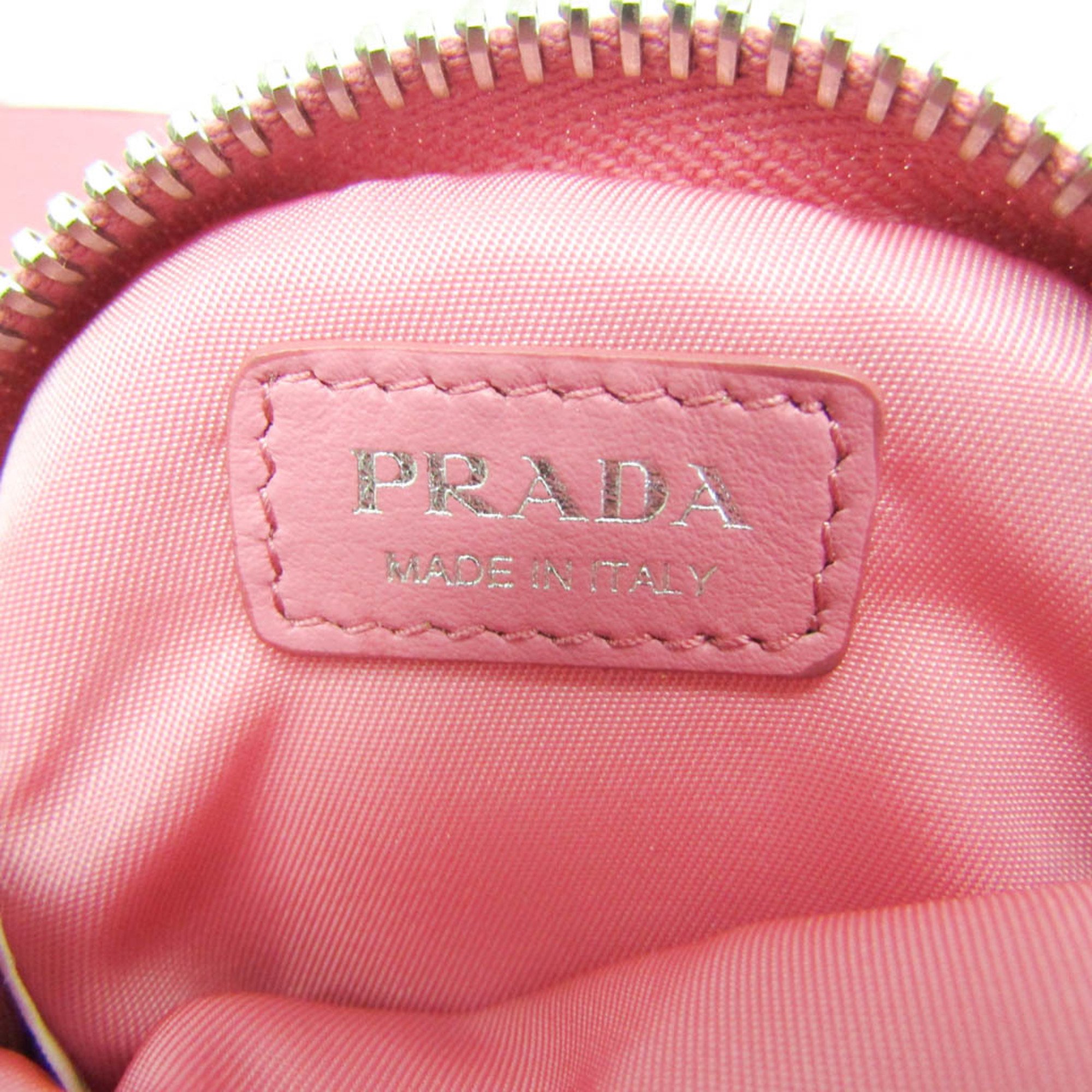 Prada 20SS Mini With Strap 1ZT001 Women's Nylon,Rubber Pouch Black,Pink