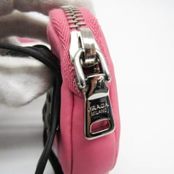 Prada 20SS Mini With Strap 1ZT001 Women's Nylon,Rubber Pouch Black,Pink