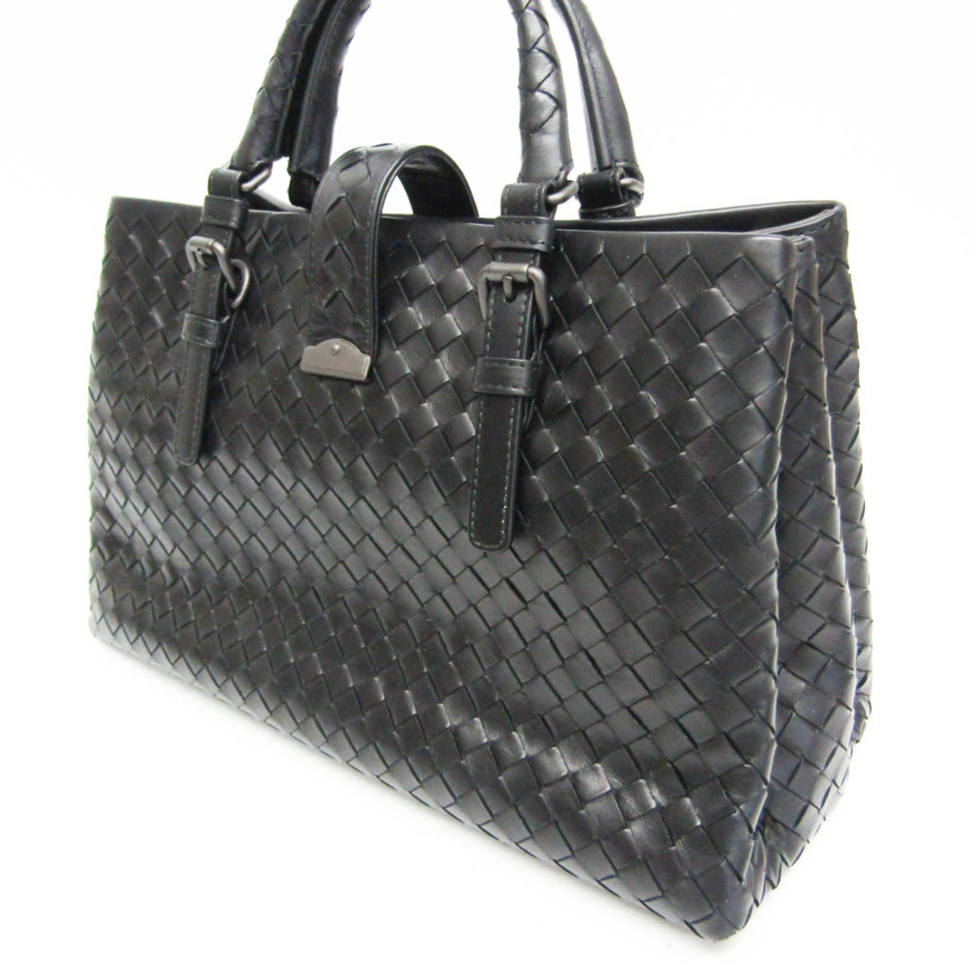 Bottega Veneta Intrecciato 337303 Women's Leather Handbag Black