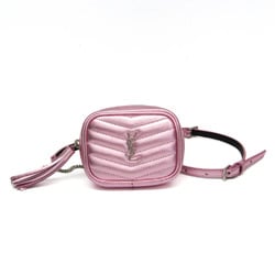 Saint Laurent Baby Lou Pouch 657495 Women's Leather Shoulder Bag Metallic Pink