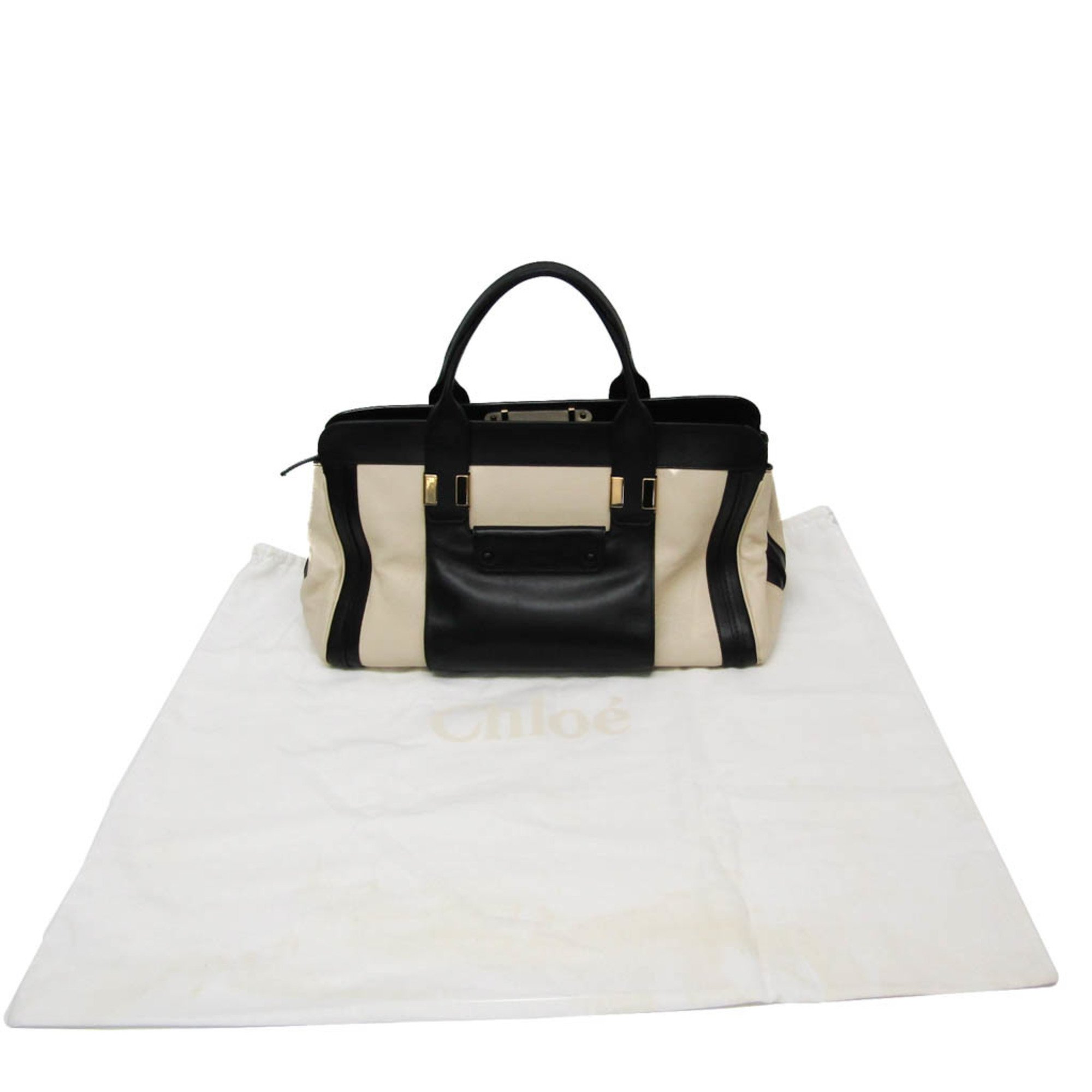 Chloé Alice Women's Leather Handbag Black,Cream