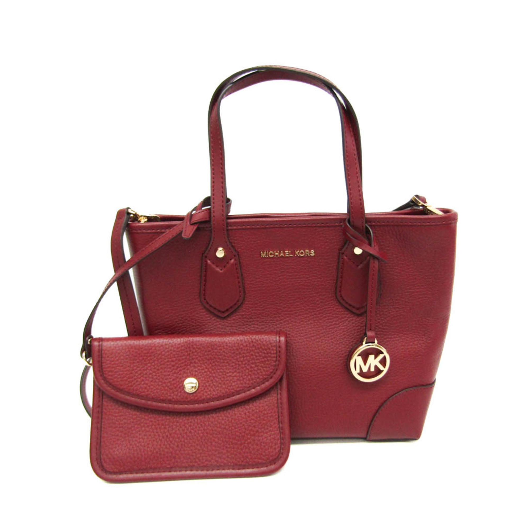 Michael Kors Eva Extra Small 30F9GV0T1L Women's Leather Handbag,Shoulder Bag Bordeaux