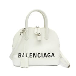 Balenciaga VILLE TOP HANDLE S 550645 Women's Leather Handbag,Shoulder Bag White