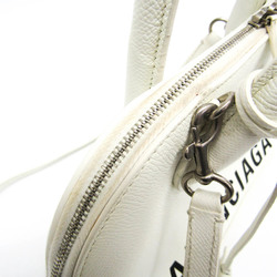 Balenciaga VILLE TOP HANDLE S 550645 Women's Leather Handbag,Shoulder Bag White