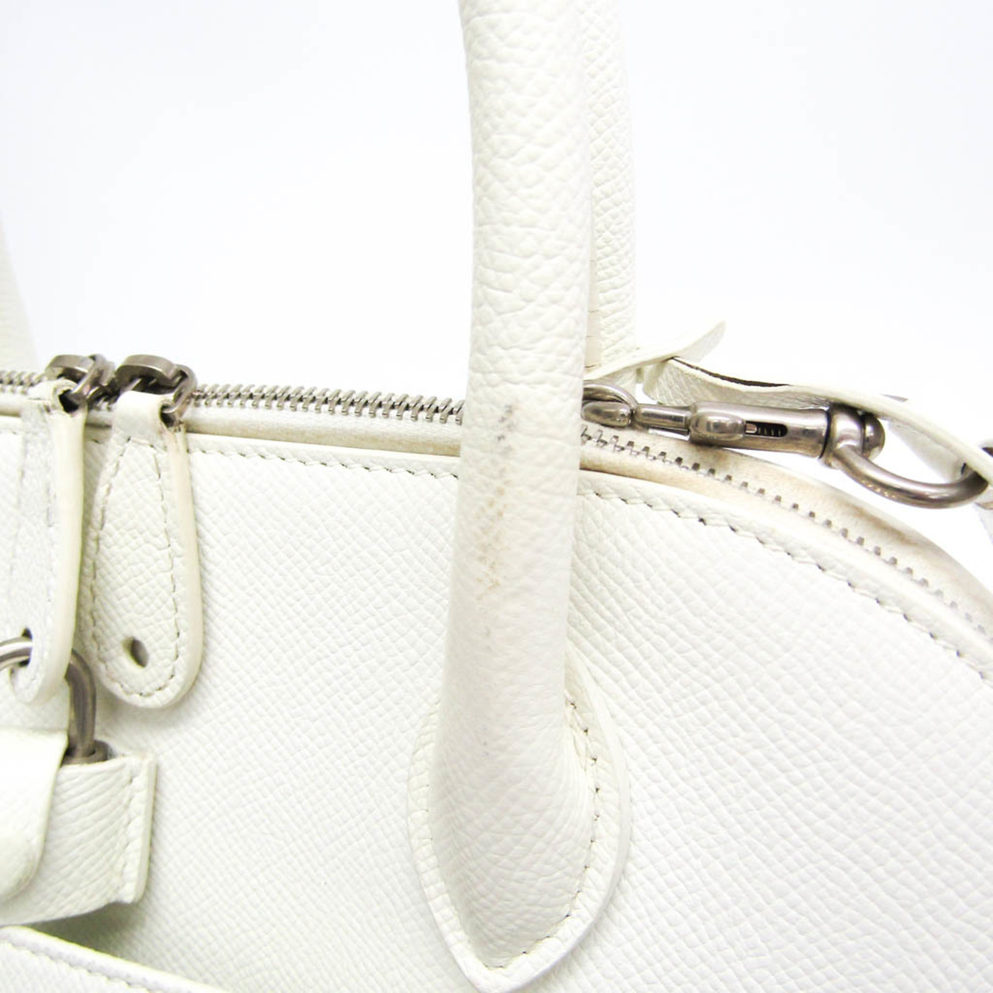 Balenciaga VILLE TOP HANDLE S 550645 Women's Leather Handbag,Shoulder Bag White