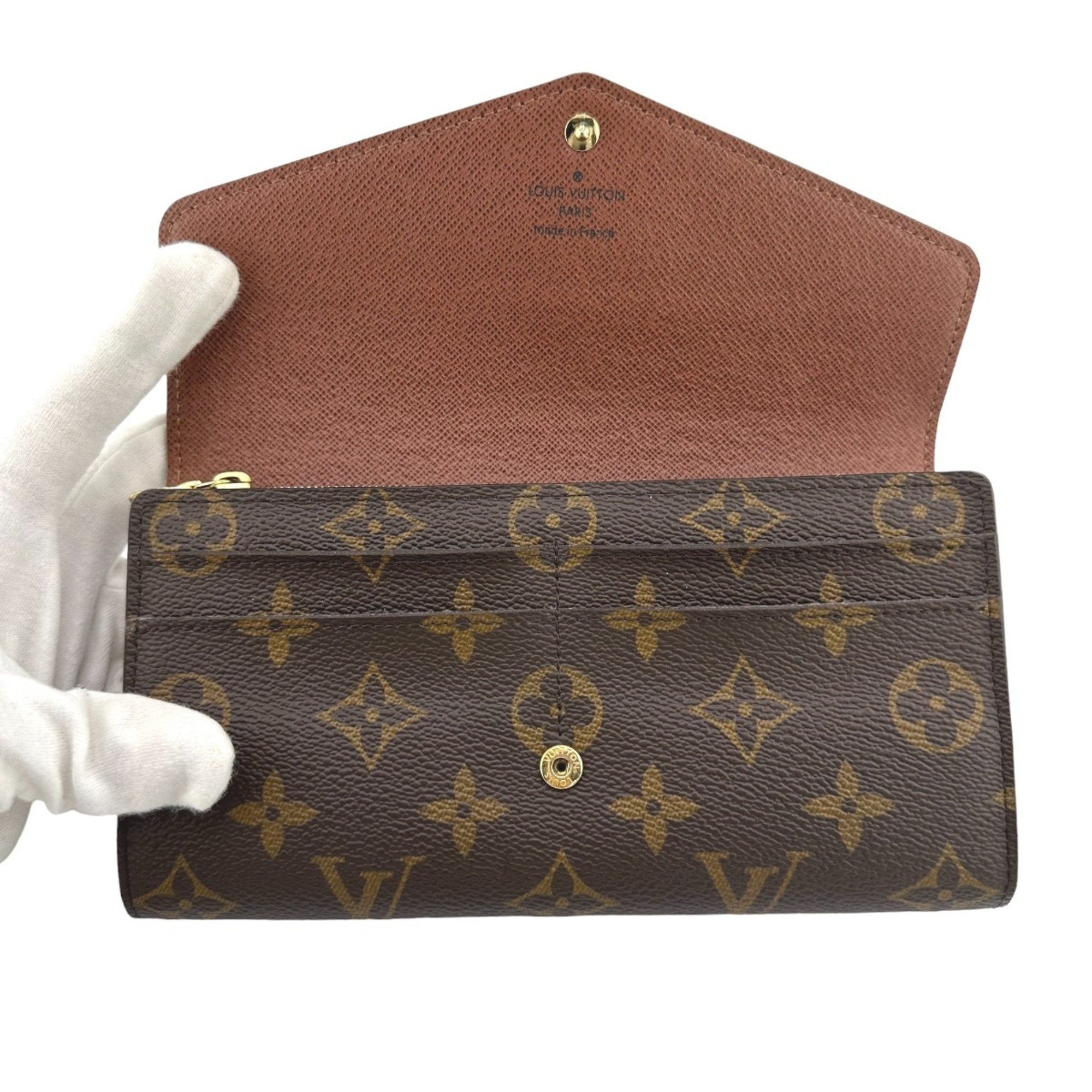 Louis Vuitton LOUIS VUITTON Long Wallet Monogram Portefeuille Sarah Canvas M60531 Brown LV