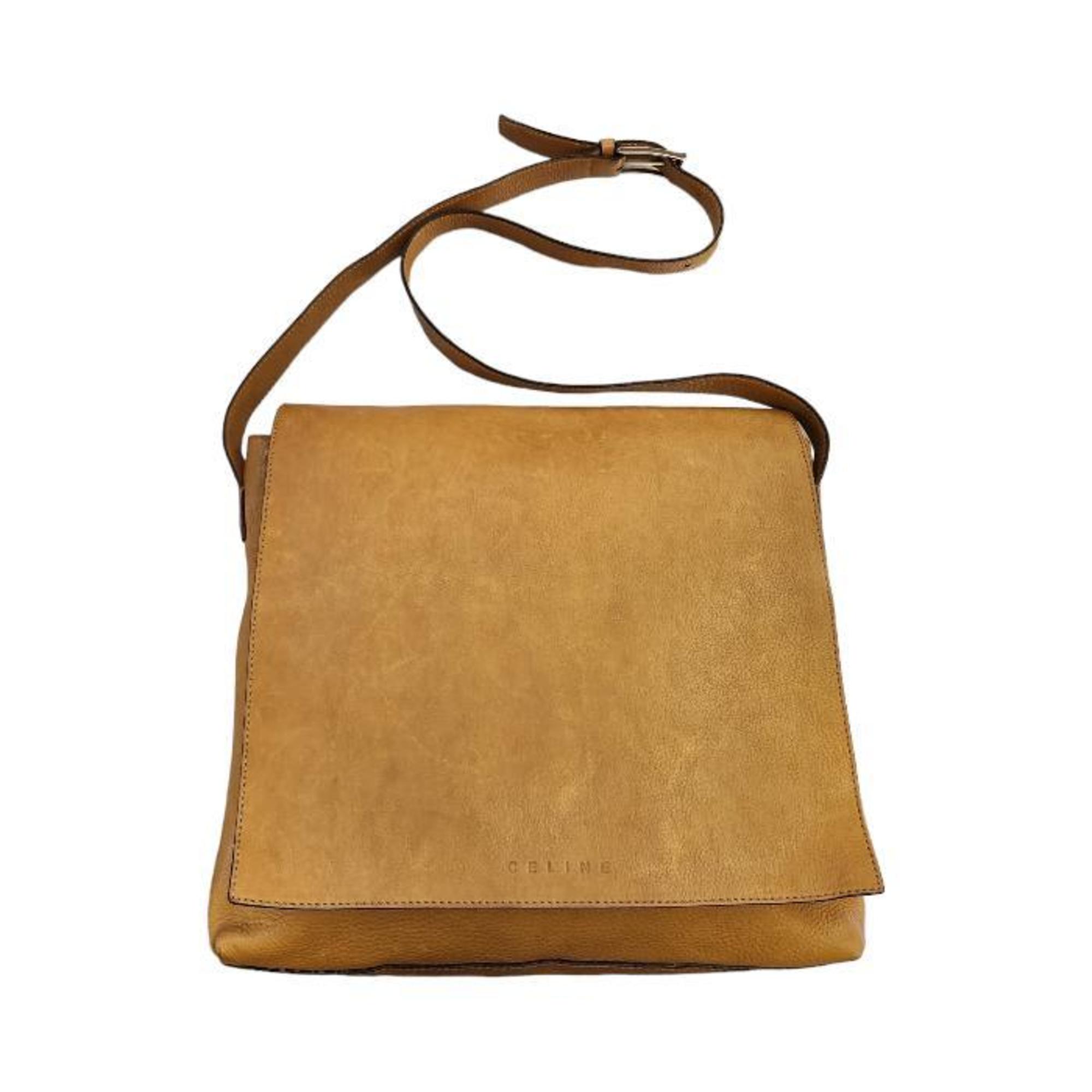 CELINE Shoulder Bag for Women, Flap Leather, Camel Brown