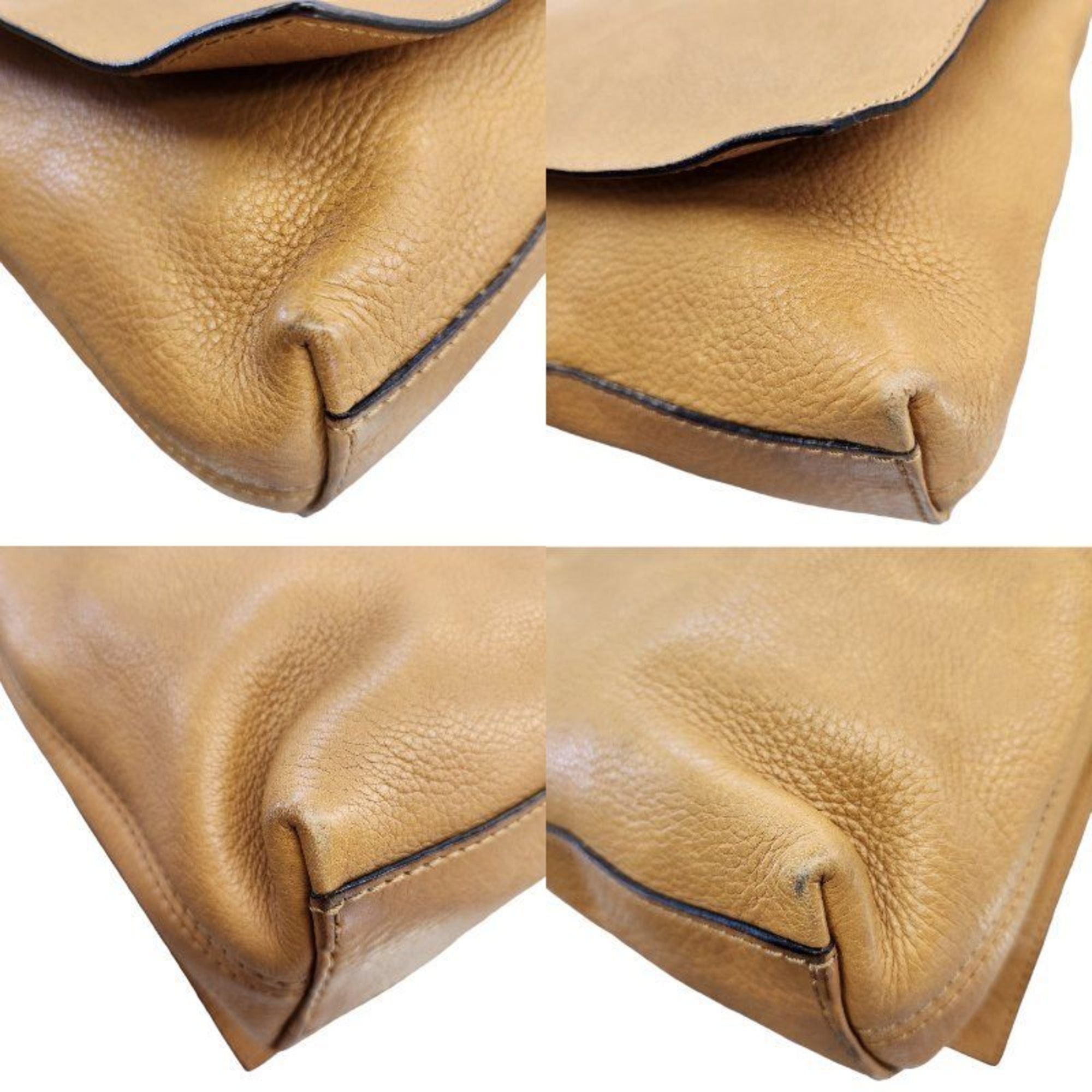 CELINE Shoulder Bag for Women, Flap Leather, Camel Brown