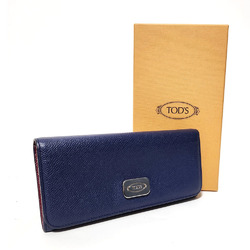 Tod's Bi-fold Wallet - Blue Leather Long Men Women