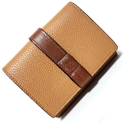 LOEWE Tri-fold Compact Wallet - Brown Leather Women's