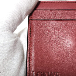 LOEWE Tri-fold Compact Wallet - Brown Leather Women's