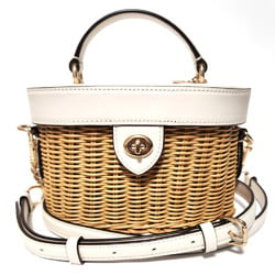 Coach COACH Handbag 1262 Natural White Rattan Leather Basket Bag Shoulder