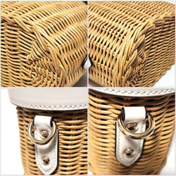 Coach COACH Handbag 1262 Natural White Rattan Leather Basket Bag Shoulder