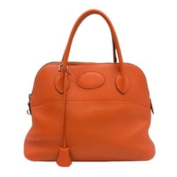 HERMES Bolide 31 Handbag Shoulder Bag Taurillon Clemence Leather Orange ♯□I