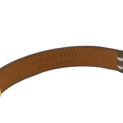 HERMES Eval T2 Bracelet Bangle Swift Etoupe Brown Leather #u