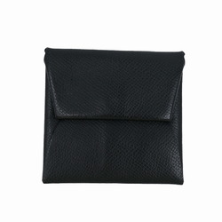 HERMES Bastia Wallet/Coin Case Wallet Epsom Leather Black #Z