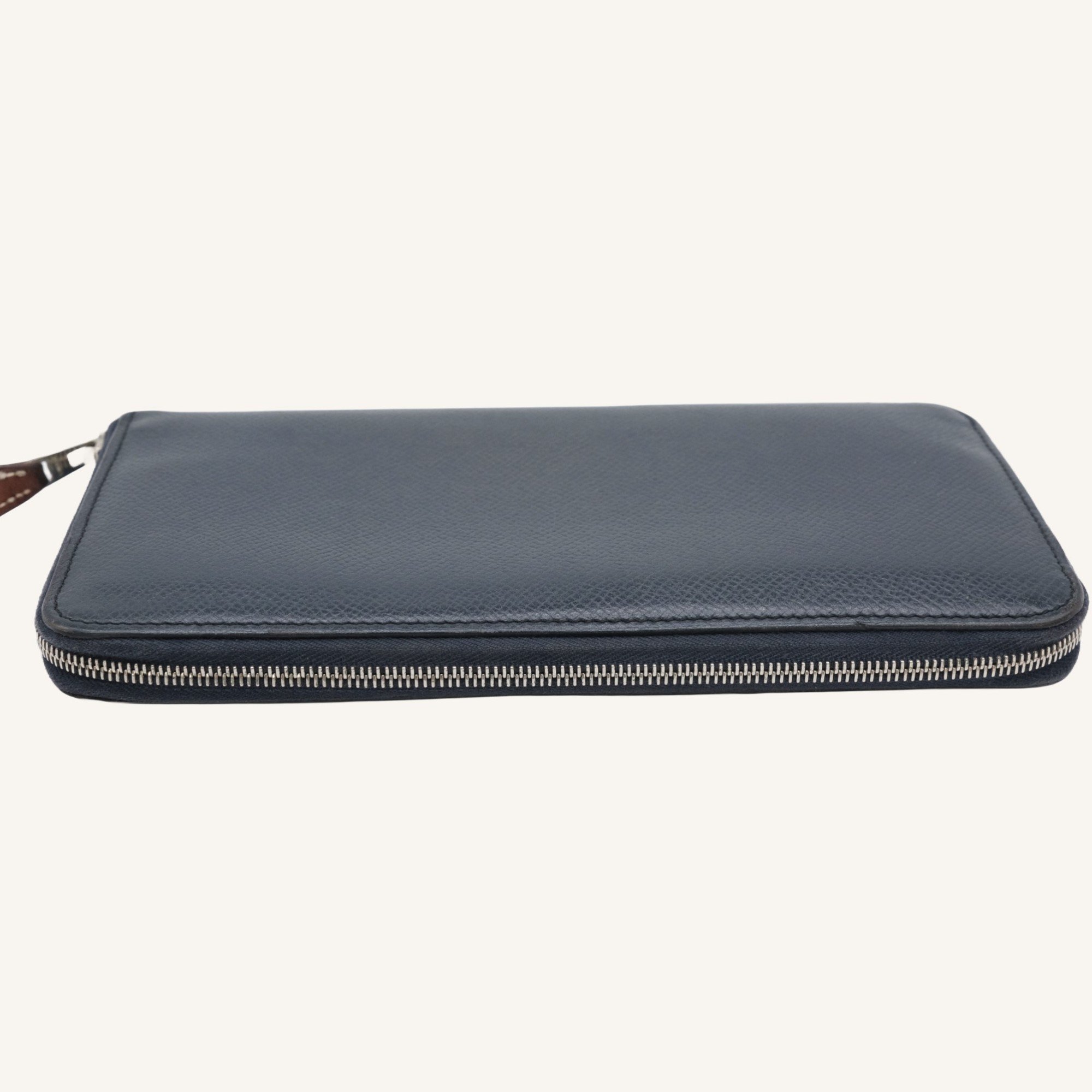 HERMES Azap Long Silk In Wallet Epsom Navy #A