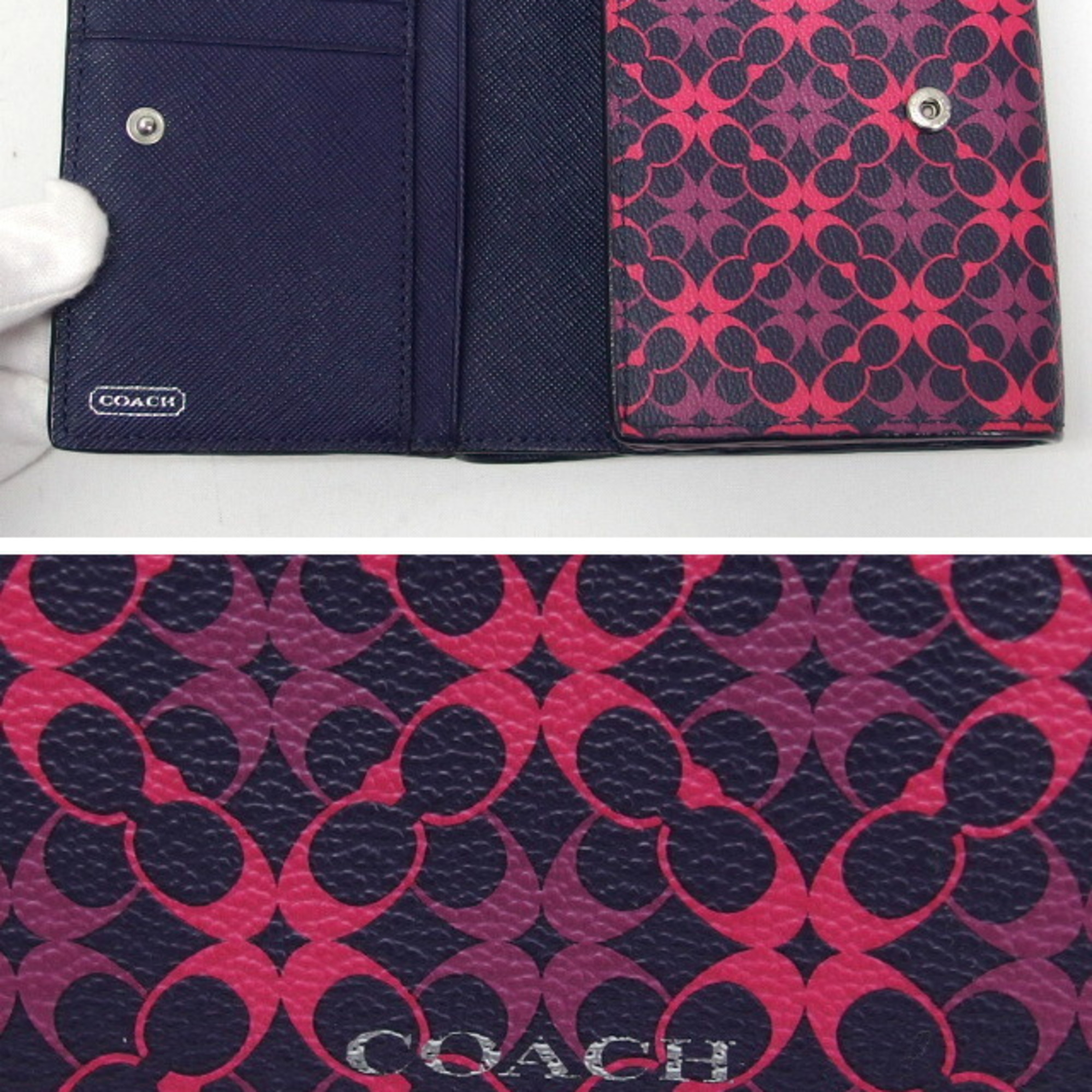 coach signature bi-fold medium wallet