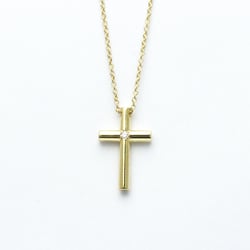 Tiffany Cross 1P Diamond Necklace Yellow Gold (18K) Diamond Women,Men Fashion Pendant Necklace (Gold)