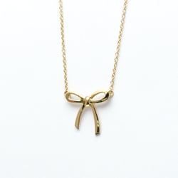 Tiffany Bow Ribbon Necklace Pink Gold (18K) No Stone Men,Women Fashion Pendant Necklace (Pink Gold)