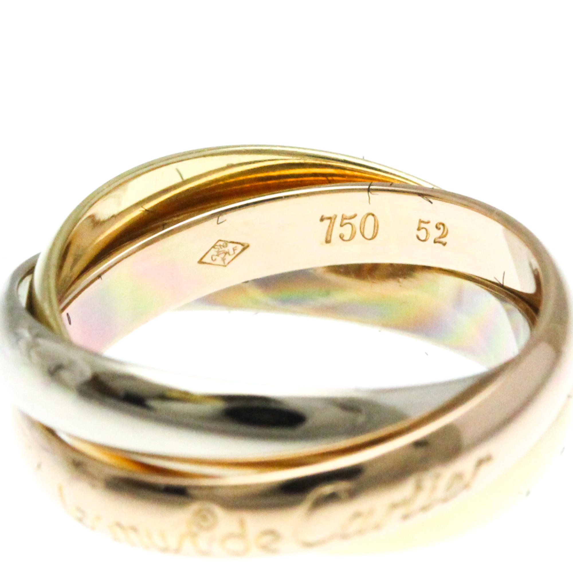 Cartier Trinity Pink Gold (18K),White Gold (18K),Yellow Gold (18K) Fashion No Stone Band Ring