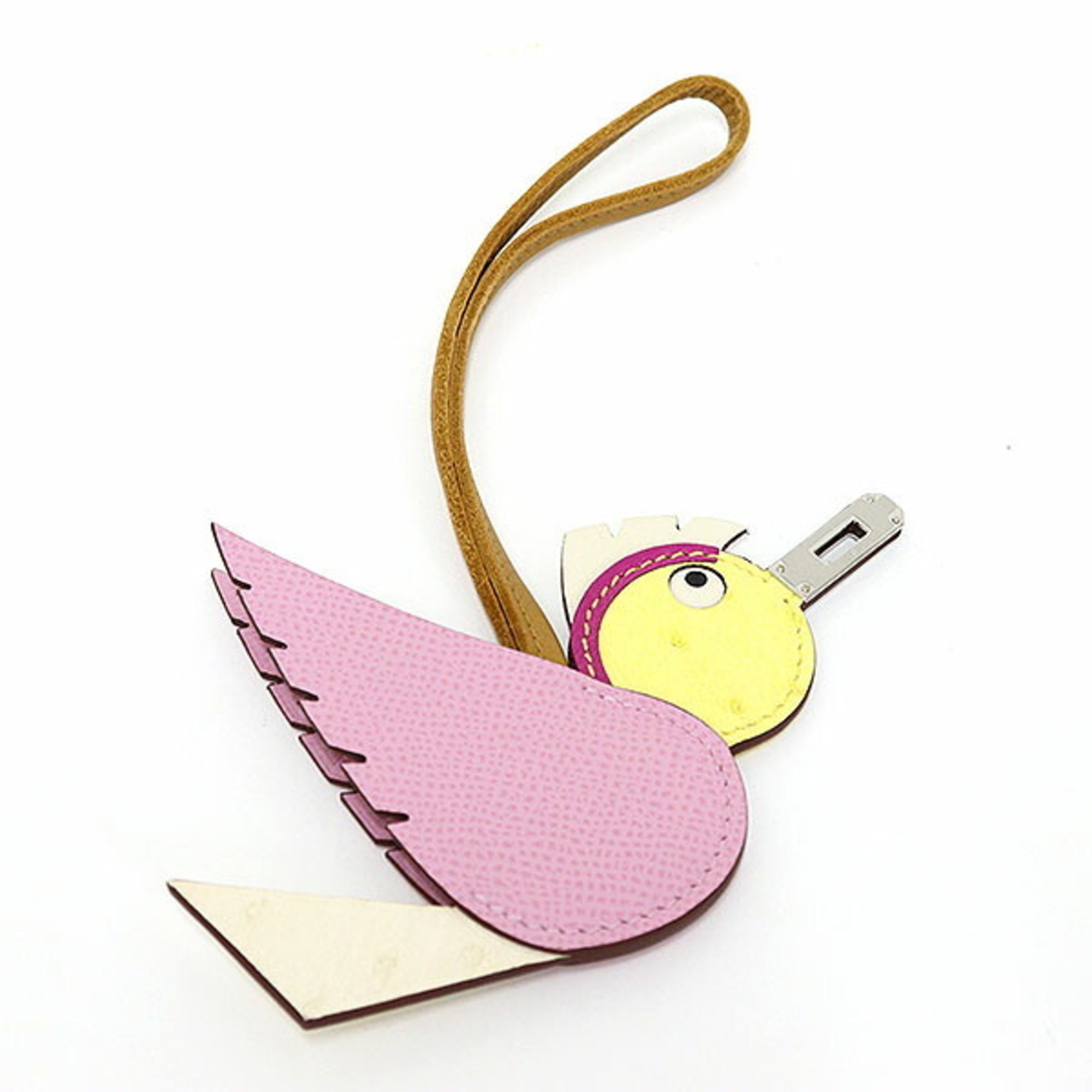 Hermes Charm Birdie Pink/Yellow/Multicolor Bag Bird B Engraved (Made in 2023)