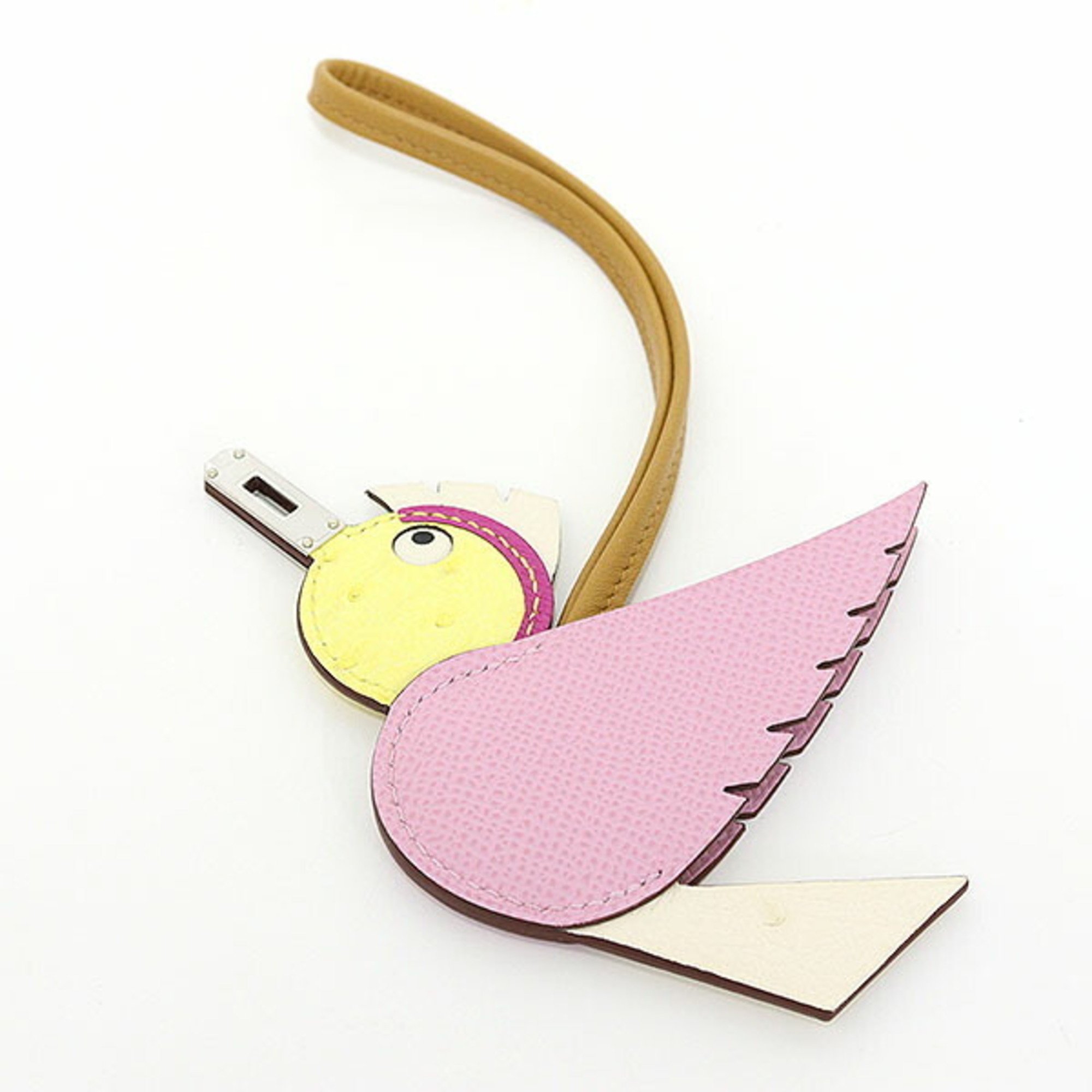 Hermes Charm Birdie Pink/Yellow/Multicolor Bag Bird B Engraved (Made in 2023)