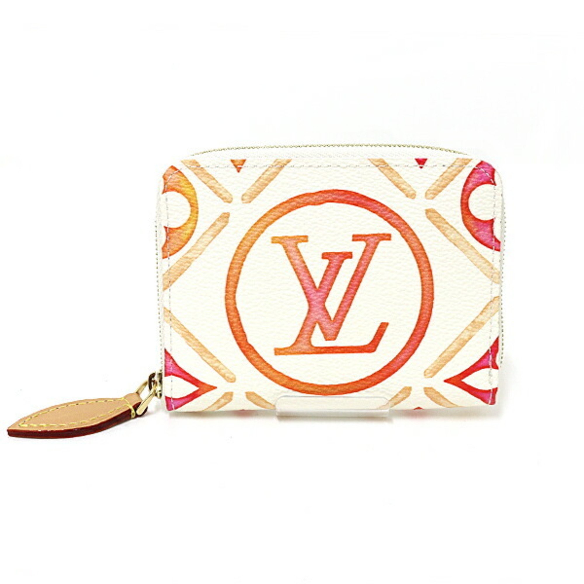 LOUIS VUITTON Zippy Coin Purse Case LV By The Pool Monogram Tile M83658 Coral