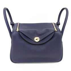 Hermes Lindy 30 Taurillon Clemence 2way bag Blue Ankle D stamp