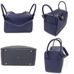 Hermes Lindy 30 Taurillon Clemence 2way bag Blue Ankle D stamp