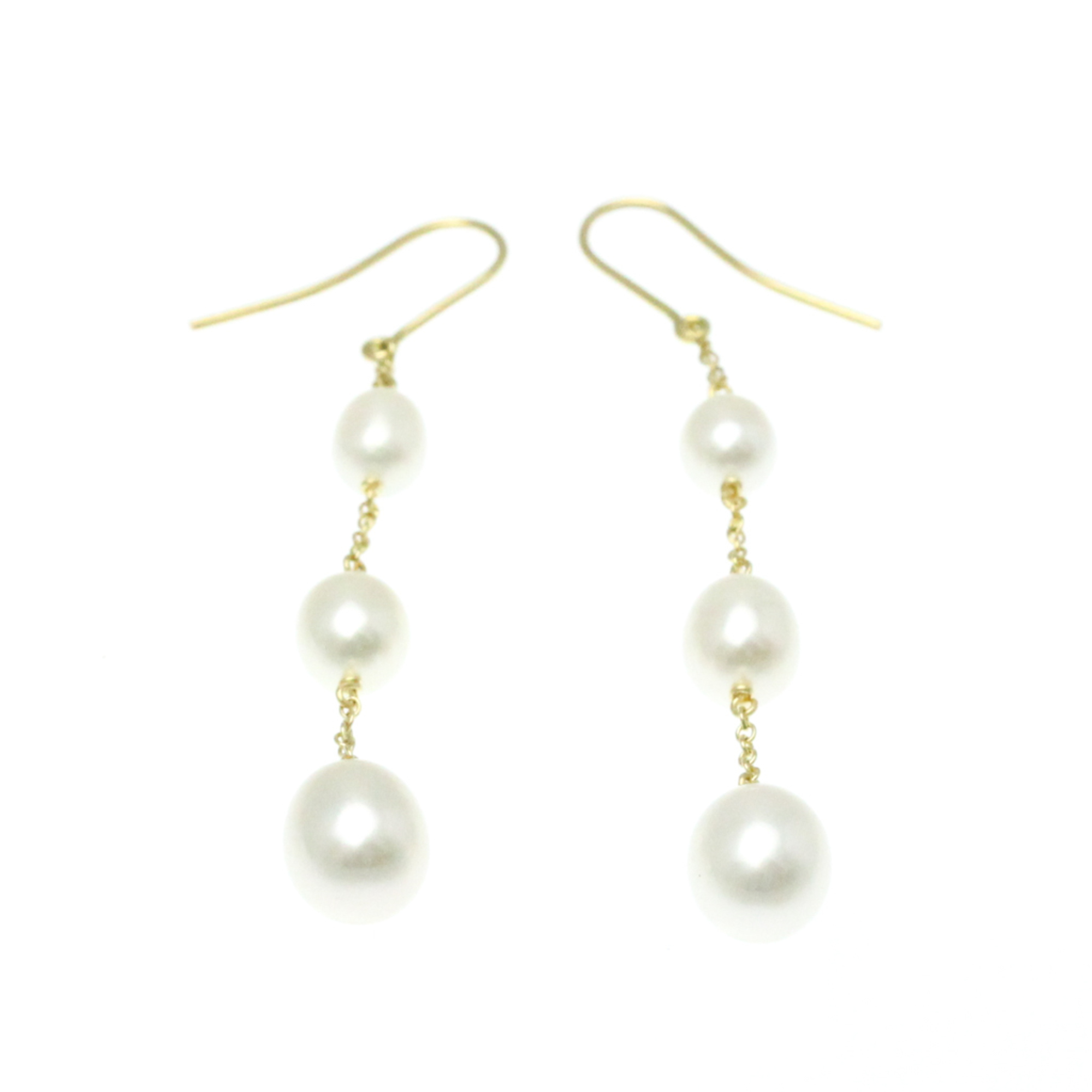 Tiffany By The Yard Drop Pearl Earrings Freshwater Pearl Yellow Gold (18K) Drop Earrings Gold