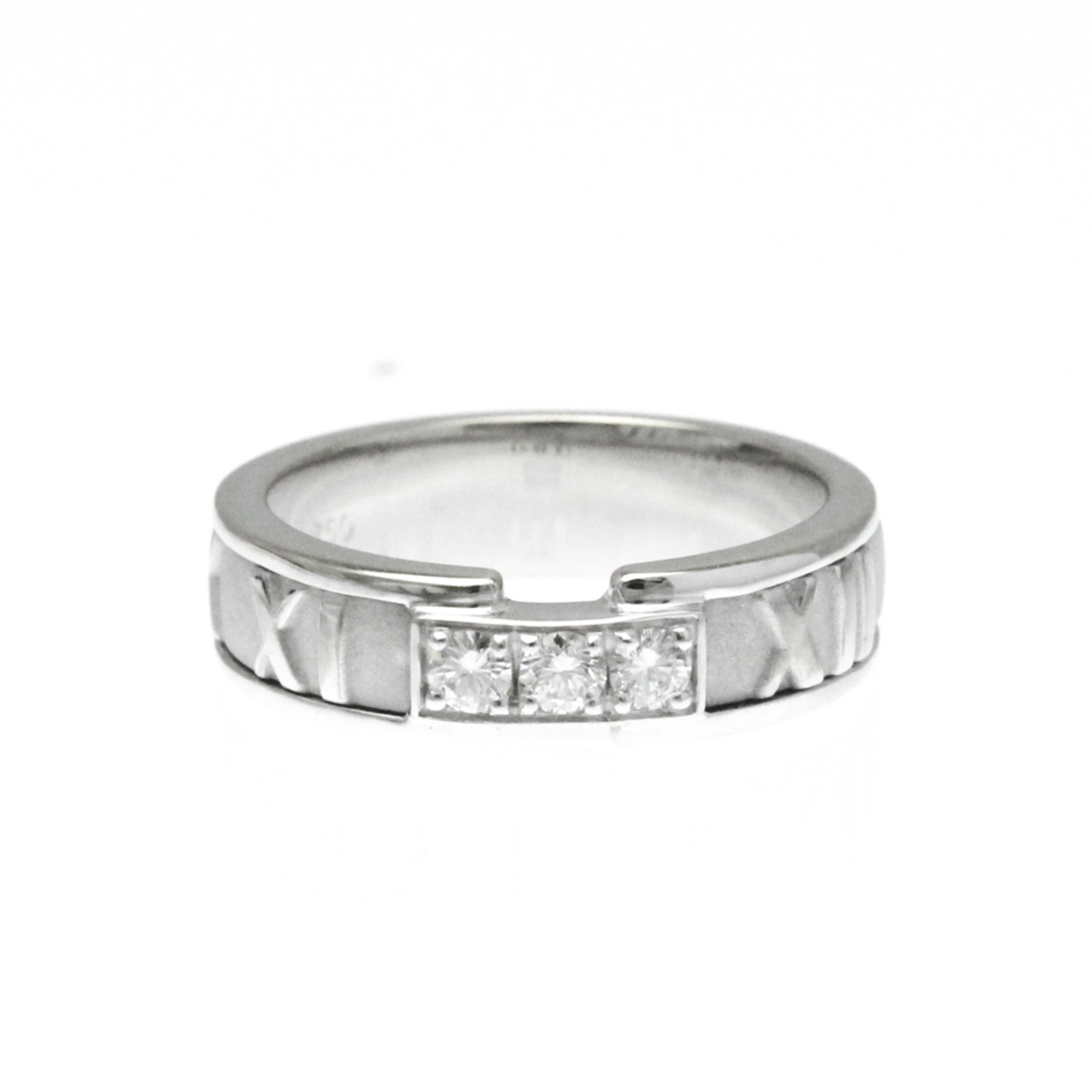 Tiffany Atlas White Gold (18K) Fashion Diamond Band Ring Silver